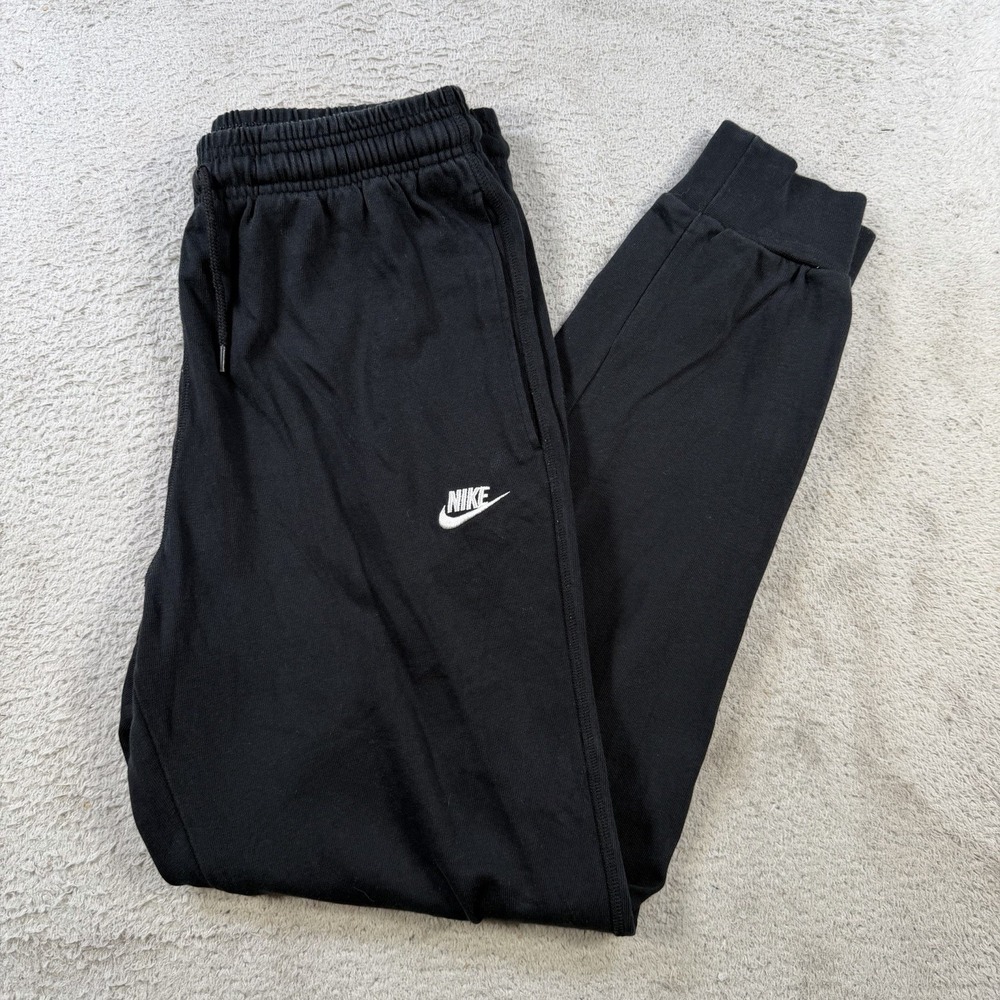 Nike Sweatpants Mens Small Black Sportswear Club Fleece Joggers Gym Drawstring